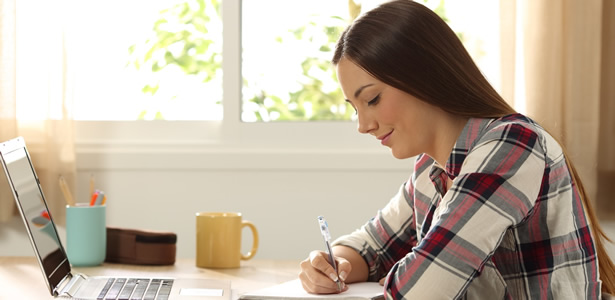 A student taking care of their finances at university and building their credit score